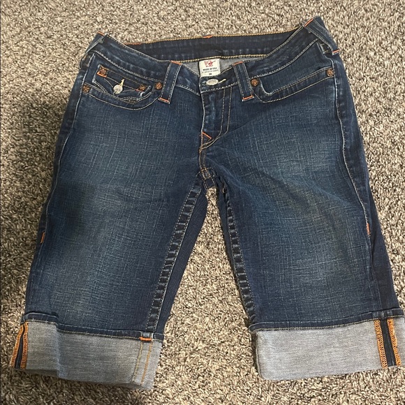 True Religion Pants - True Religion Dark Blue Cropped Jeans